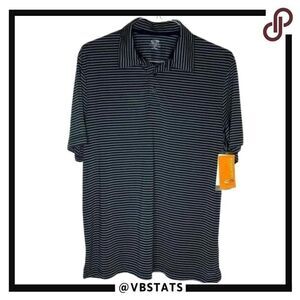 Large‎ Champion Gray-Black Striped SS Golf Polo (NWT)